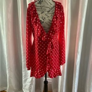 PrettyLittleThing Red Polka Dot Dress